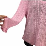 Ralph Lauren Light Pink Linen Cable Knit Sweater Size Large Photo 1