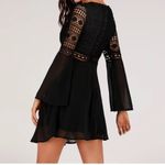 Cottagecore Eyelet Flowy Handmade Dress Flare sleeve and bottom hem HOT Small Black Photo 2