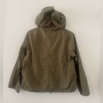J.Crew  Olive Green Full Zip Cinch Crop Waist Hoodie Windbreaker Jacket Photo 2