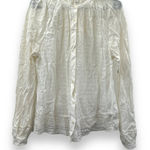 J.Crew Point Sur White Long Sleeve Peasant Top in Windowpane Cotton Voile Sz S Photo 0