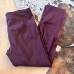 Lululemon  Burgundy Pace Rival High-Rise Crop 22" Athletic Leggings Size 6‎ Photo 3