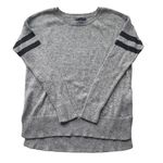 American Eagle AEO  Crew Neck Sweater Gray Marled Size Small Stripe Wool Blend Photo 0