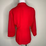 Vintage J. Taylor Red Blouse Sz 12 Pleat Light Jacket Photo 1