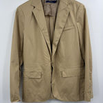 Ralph Lauren Polo Blazer Womens 6 Tan Khaki Cotton Stretch Cupro Lined 2 Button Photo 0