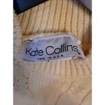 Kate Collins Yellow Knit Short Sleeve Sweater Made in the USA Photo 3