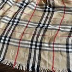 Burberry London Large Cashmere Silk Blend Heritage Check Scarf Sarong Cover-up Photo 2
