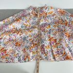 H&M Multicolored Spring Floral Linen Cropped Short Sleeve Shirt Jacket Sz Large Photo 8