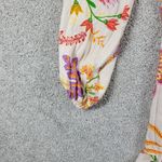 Blue Island Beach Wrap Dress M Cream‎ Red Floral Ruffle Hem Tie Waist New Size M Photo 5