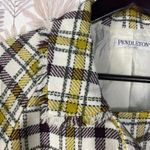 Pendleton  Plaid‎ Peacoat Women's Wool Blend Jacket Lined Yellow Burgundy Check Photo 15