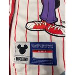 Moschino H&M Disney Goofy Mickey Mouse Baseball Jersey Shirt Red White Striped Photo 3