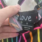 Love Bodycon Side Slit Maxi Dress Rainbow Pride Stretch Size Small Multiple Photo 3