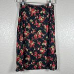 My Michelle  Midi Skirt M Black Floral Whimsigoth Lettuce Hem Romantic Vamp Photo 7