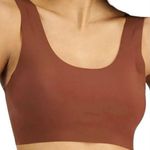 NEW ALFANI Removable Cups Laser Cut Seamless Bralette Down to Earth Brown Large Photo 0