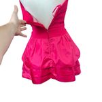 Tadashi Shoji VTG 80s Strapless Barbie Pink Mini Cocktail Dress Tiered USA Sz XS Photo 5