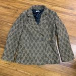 Pink Lily  Herringbone Blazer Womens Medium Double Breasted Pockets Career Jacket Photo 0