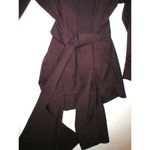 NWT $795 Womens 16 Max Mara Marina Rinaldi Jacket Dark Red Wine Wool Belt Raisin Photo 4