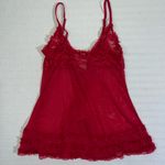Frederick's of Hollywood Red Lacy Lingerie Chemise Size Small Valentines Bow Sexy Photo 1
