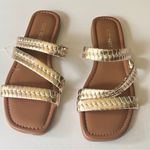 Nine West Low Heel Flat Women's Gold Metallic Strappy Sandals Sz 8.5 Photo 5