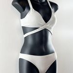 Aerie Two Piece Wrap Bikini Swimsuit Gray Silver Small / Medium Photo 3