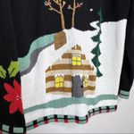 Vintage‎ Storybook Knits Christmas Cardigan Sweater Black Photo 4