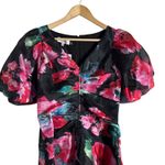 Teri Jon Rickie Freeman Black Floral Organza V Photo 7