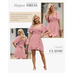 NEW V Neck Smocked Tiered Belted Ruffle Hem Mini Dress L Pink Size L Photo 6