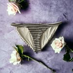 Vitamin A  Stipped Tan/Black/Gold‎ Bikini Bottoms Size 10L Photo 1