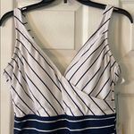 Kona Sol  Navy and White Striped Swimsuit size L brand new Photo 1