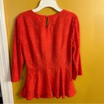 Moulinette Soeurs cotton, nylon blend lace overlay tailored blouse, orange, sz 4 Photo 7