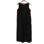 American Giant Women's Linen Tie Dress Size S Made In USA Black Photo 1