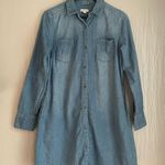 Merona denim long sleeve shirt dress women’s size medium Photo 4