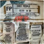 Free People  Boho Floral Lightweight Distressed Denim Cut Offs Shorts Size 29 Photo 9