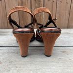 Hush Puppies VTG 70s  Brown Velvet Sling Back Heels 8 1/2M Photo 3