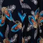 Black Scoop Neck Feather Print Dress Size M Photo 1