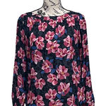 Loft pink Floral Tunic Blouse Fairy Forest Preppy Coastal Boho Hippie Grunge XSP Photo 0