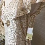 Reba  Ivory Cream Eyelet Ruffle Hi Low Dress​ Photo 5