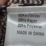 Zesica Chevron Stripe Lantern Sleeve Mock Neck Sweater Tan Black Large Photo 11