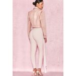 House Of CB  Caixa Pale Light Pink Front Drape Asymmetric‎ Trousers Pants Large Photo 2