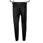 Spanx  Faux Leather Leggings Womens Size Large‎ Black Liquid Metallic Shimmer Photo 1