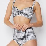 Marina West Swim Gingham Daisy Bikini High Waist Size S New With Tags Black Photo 9