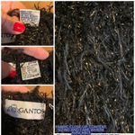 VINTAGE 1990'S GANTOS BLACK & GOLD EYELASH FRINGE CROPPED 3/4 SLEEVE SWEATER (S) Photo 11