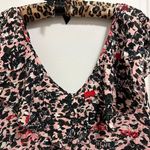 Zadig & Voltaire Dress Texas Disco Fever Skeletons Pink Black Red Ruffles L Photo 4