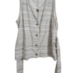 Lucky Brand Sz. L Tank Textured Stripe Button-down Sleeveless Tie Front Shirt Photo 3
