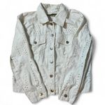 Ariat Love it JKT Women's White Eyelet Denim Trucker Jean Jacket Western Photo 0