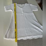 H&M  White Crochet Short Flare Sleeve Boho Beach Mini Dress Size XL Photo 7