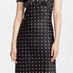 Isalis  Satin Polka Dot Open Back Midi Dress Photo 0