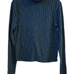 PRINCE & FOX Ribbed Mock Neck Long Sleeve Top Teal Blue XL TG Green Photo 0