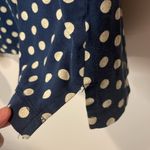 Soma - Dark Blue with Cream Polka Dots Nightgown Cuffed Sleeves- Flaw! Size L Photo 4