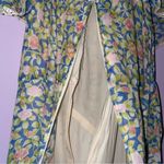 Camela of California S Maxi Dress 70s Ball Gown Blue Ditsy Floral Ruffle Boho Photo 9