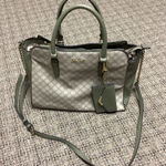 Nine West  Olive Green Tan Purse with Gold Chains   Photo 0